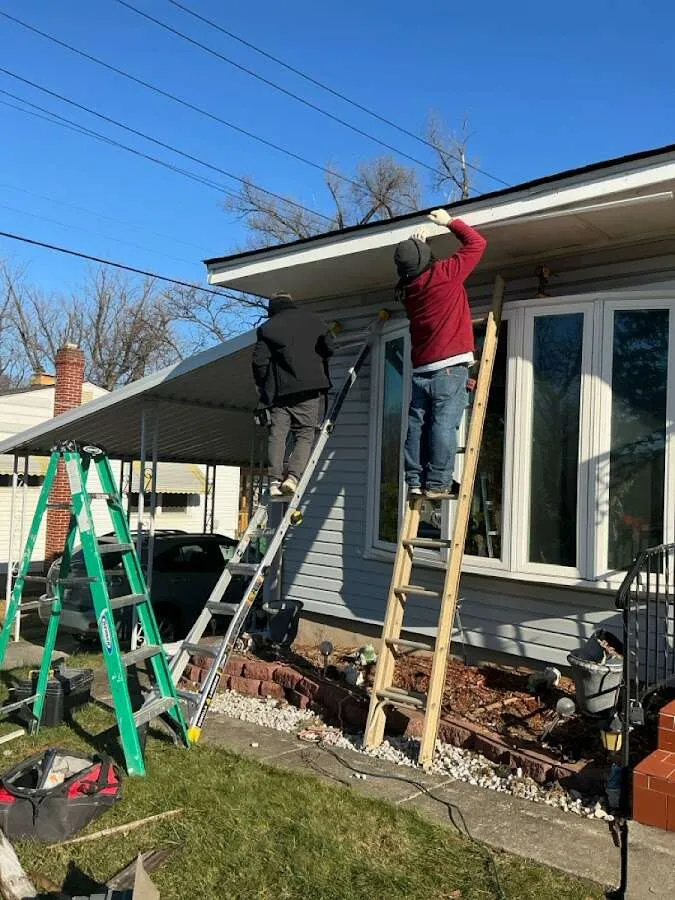 Restoration crew performing exterior repair in Mound